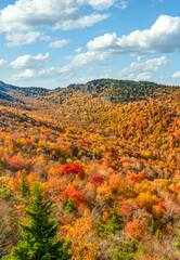 Blue Ridge Parkway National Park hiking on Cragways trail -  Grandfather Mountain - North Carolina - Autumn