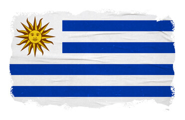 Obraz premium Abstract Uruguay flag with ink brush stroke effect