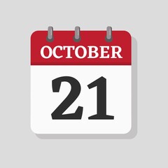October 21 date visible on a page a day organizer calendar