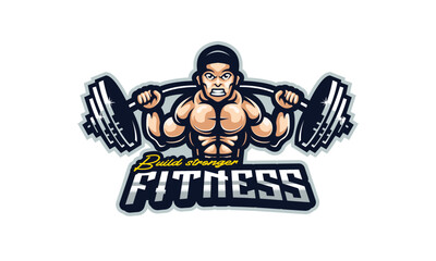 Fitness GYM mascot esport logo template for game team
