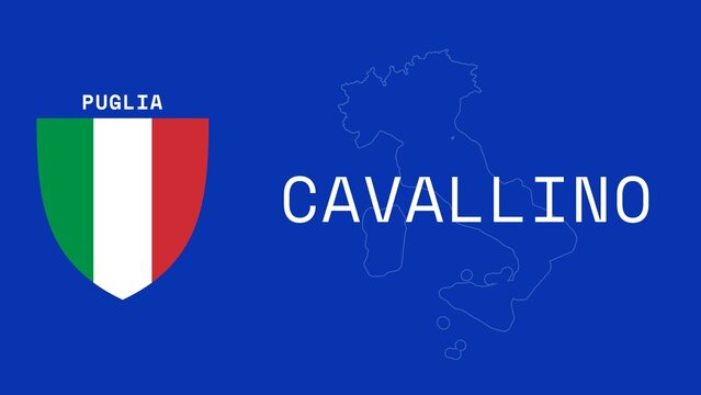 Cavallino: Illustration mit dem Ortsnamen der italienischen Stadt Cavallino in der Region Puglia