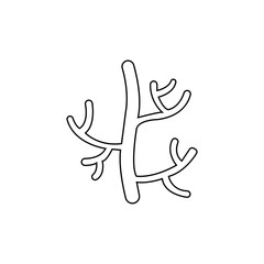 Human artery line icon. Outline style can be used for web, mobile, ui. Blood, vessel, artery, vascular, vein, cardiovascular, heart concept. Vector illustration isolated on white background. EPS 10