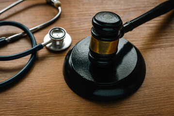 Law in healthcare and medical. Medical malpractice, personal injury law.Judgement of common...