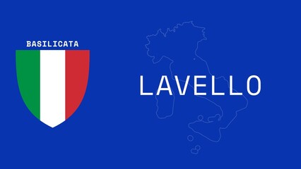 Lavello: Illustration mit dem Ortsnamen der italienischen Stadt Lavello in der Region Basilicata