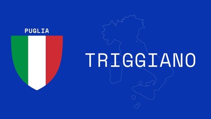 Triggiano: Illustration mit dem Ortsnamen der italienischen Stadt Triggiano in der Region Puglia