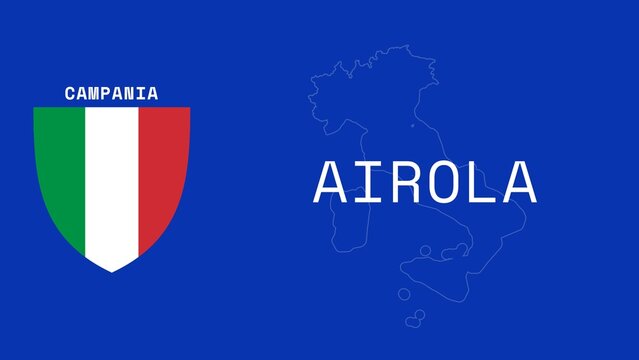 Airola: Illustration mit dem Ortsnamen der italienischen Stadt Airola in der Region Campania