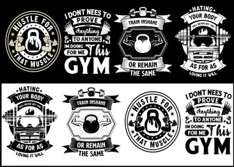 Obraz premium Gym Fitness Workout typography vector print design