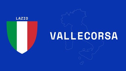 Vallecorsa: Illustration mit dem Ortsnamen der italienischen Stadt Vallecorsa in der Region Lazio