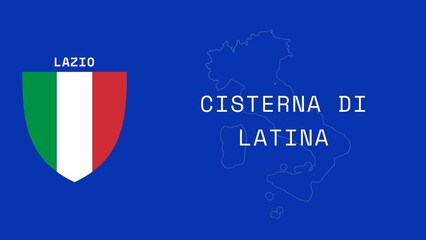 Cisterna di Latina: Illustration mit dem Ortsnamen der italienischen Stadt Cisterna di Latina in der Region Lazio - obrazy, fototapety, plakaty