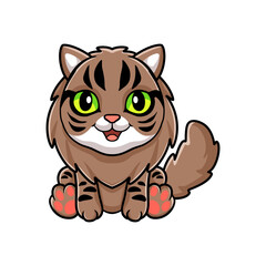 Cute siberian cat cartoon sitting