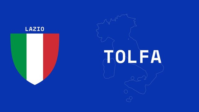 Tolfa: Illustration mit dem Ortsnamen der italienischen Stadt Tolfa in der Region Lazio