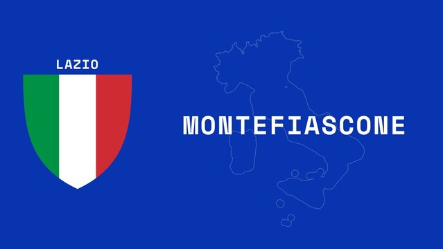 Montefiascone: Illustration mit dem Ortsnamen der italienischen Stadt Montefiascone in der Region Lazio