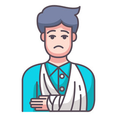 Man with broken arm icon