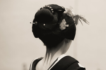 Traditional geisha, Gion Kyoto Japan. Mono - Brown