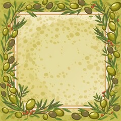 Fototapeta premium Olive frame background
