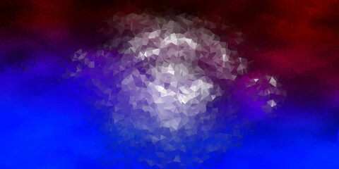 Dark blue, red vector poly triangle texture.