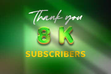 8 K  subscribers celebration greeting banner with Candy Design