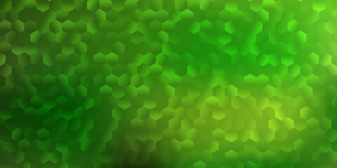 Light green, yellow vector pattern with hexagons.