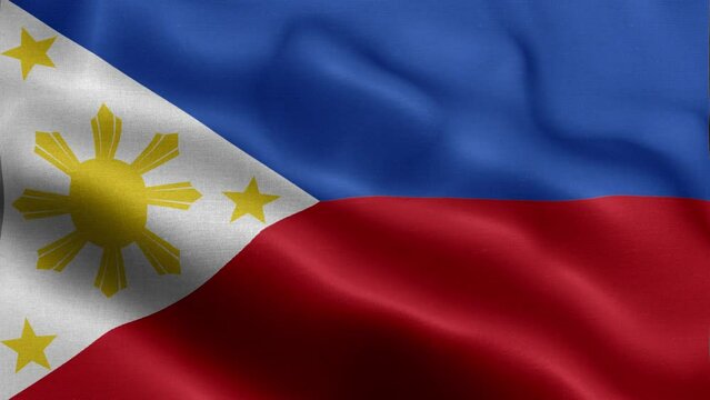 Flag of Philippines fluttering in the wind.