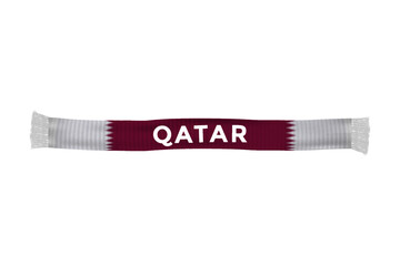 Qatar flag scarf football fans vector art illustration
