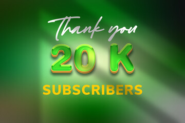 Naklejka premium 20 K subscribers celebration greeting banner with Candy Design