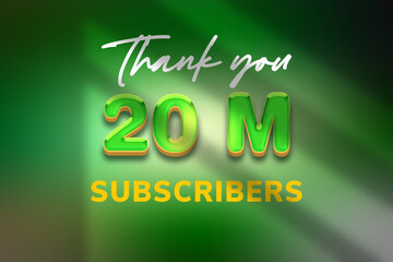20 Million subscribers celebration greeting banner with Candy Design