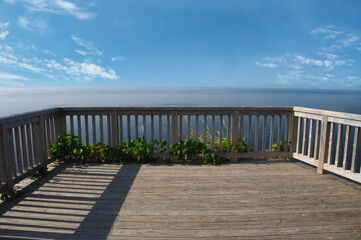 Observation deck overlooking the sea and sky 