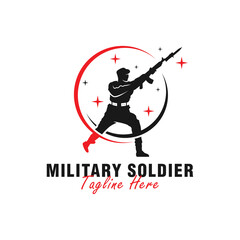 military soldier vector illustration logo design