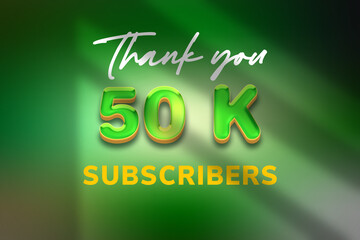 50 K  subscribers celebration greeting banner with Candy Design