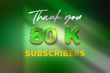 Naklejka premium 80 K subscribers celebration greeting banner with Candy Design