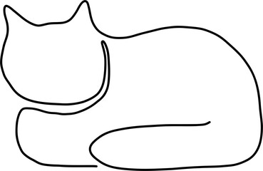 simplicity cat freehand continuous line drawing.