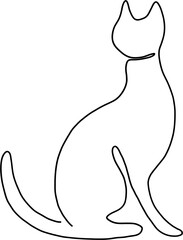 simplicity cat freehand continuous line drawing.