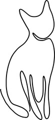 simplicity cat freehand continuous line drawing.