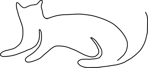 Obraz premium simplicity cat freehand continuous line drawing.