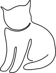 simplicity cat freehand continuous line drawing.
