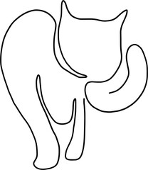 simplicity cat freehand continuous line drawing.