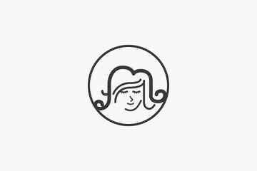 Illustration vector graphic of women face in circle