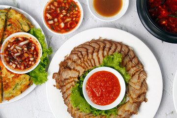 Freshly cooked assorted Korean food