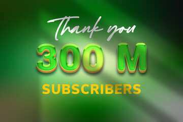 300 Million  subscribers celebration greeting banner with Candy Design