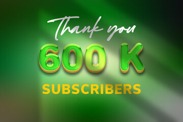 600 K  subscribers celebration greeting banner with Candy Design