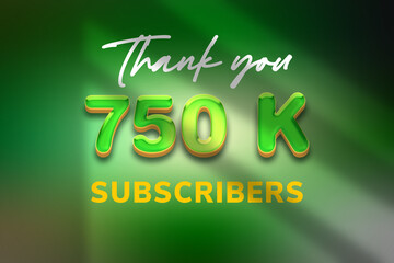 750 K  subscribers celebration greeting banner with Candy Design