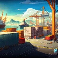 Industrial Port And Container Yard