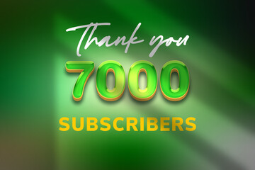 Naklejka premium 7000 subscribers celebration greeting banner with Candy Design