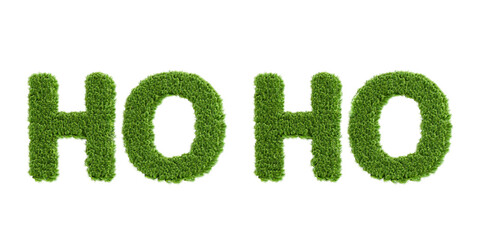 Christmas wreath in the shape of text HO HO isolated on white