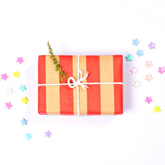 Gift boxes on the white background top view