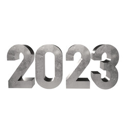 2023 metal number for new year concept