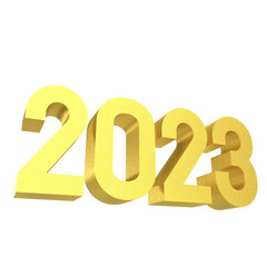 2023 gold number for new year concept