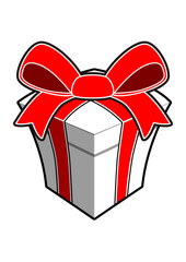 プレゼントボックス　白赤