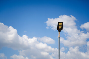 solar lamp pole Sky background, renewable energy concept Modern and sustainable environmental...