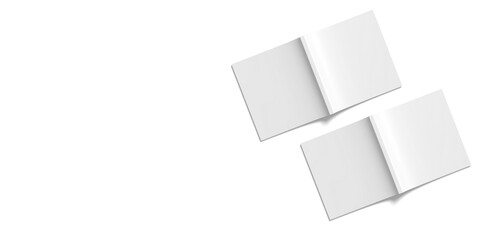 Blank square magazine illustration with copyspace. 3D Render.